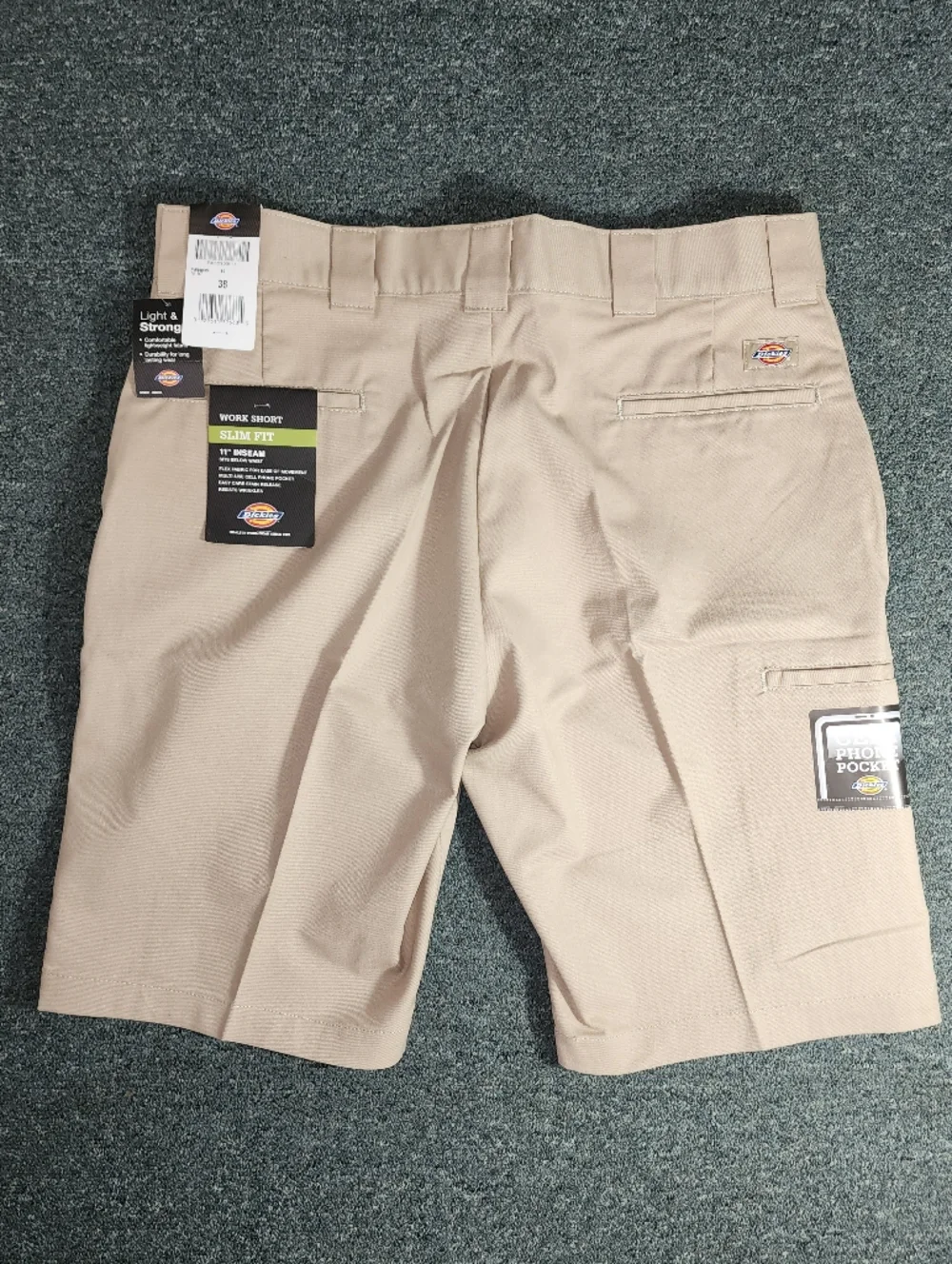 Dickies Shorts FLEX Stretch Work Shorts With a Cell Phone Pocket Khaki Size 38 - Picture 17 of 17